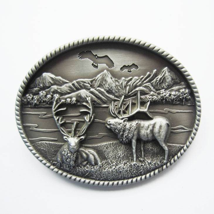 New Original Vintage Deer Wild Life Western Oval Belt Buckle