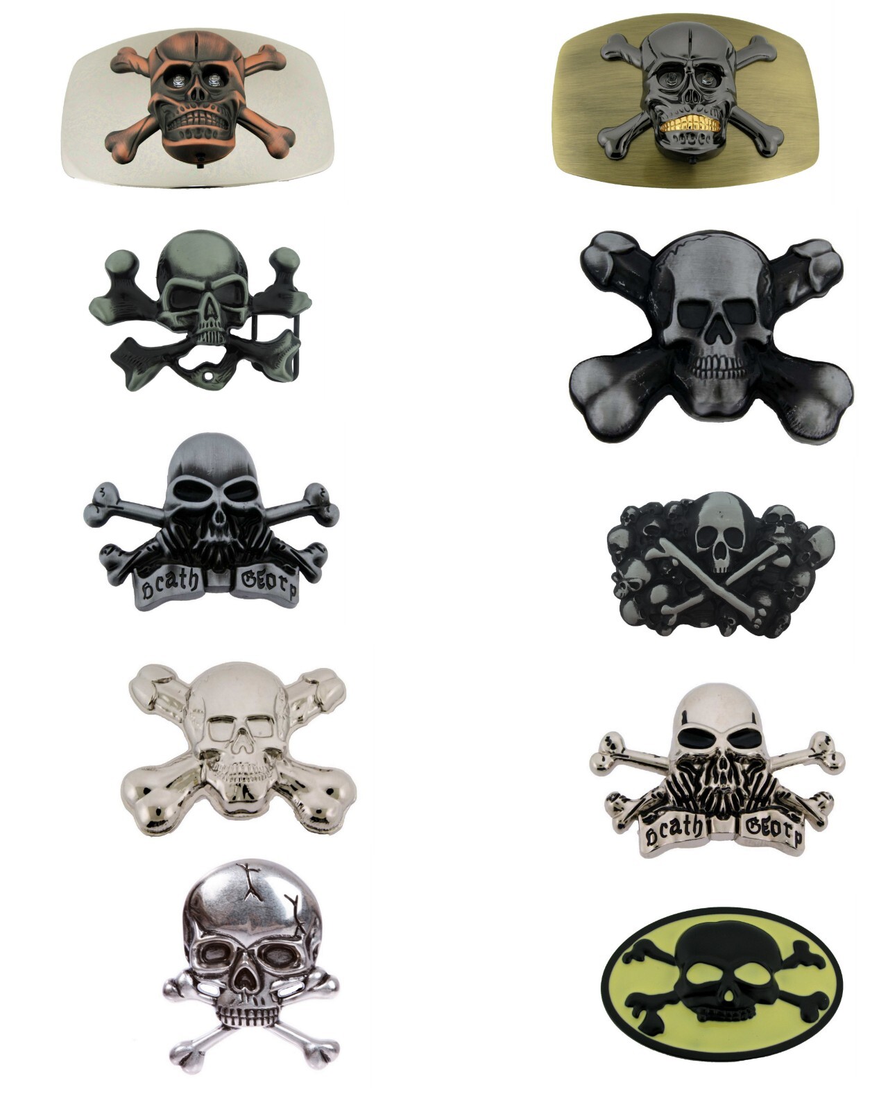 skull crossbones belt buckle halloween costume cosplay new men women fashion cow