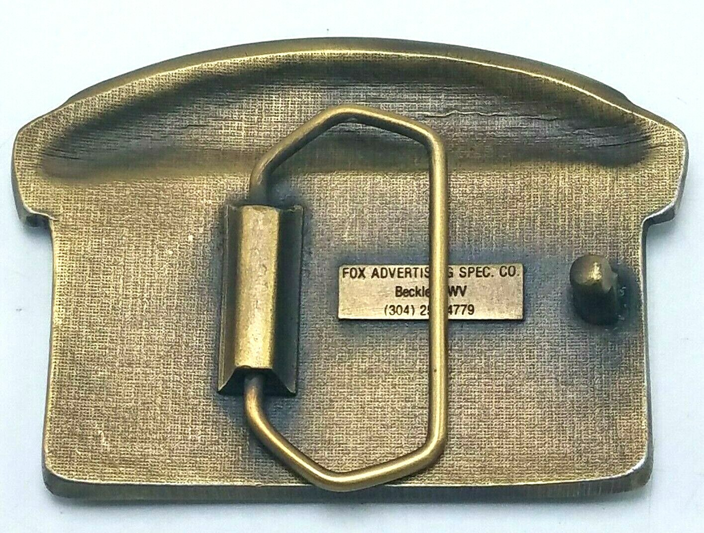 1987 HOLMES SAFETY ASSOCIATION BRASS MINING BELT BUCKLE 3 1/2&Prime; x 2 1/2&Prime; EUC