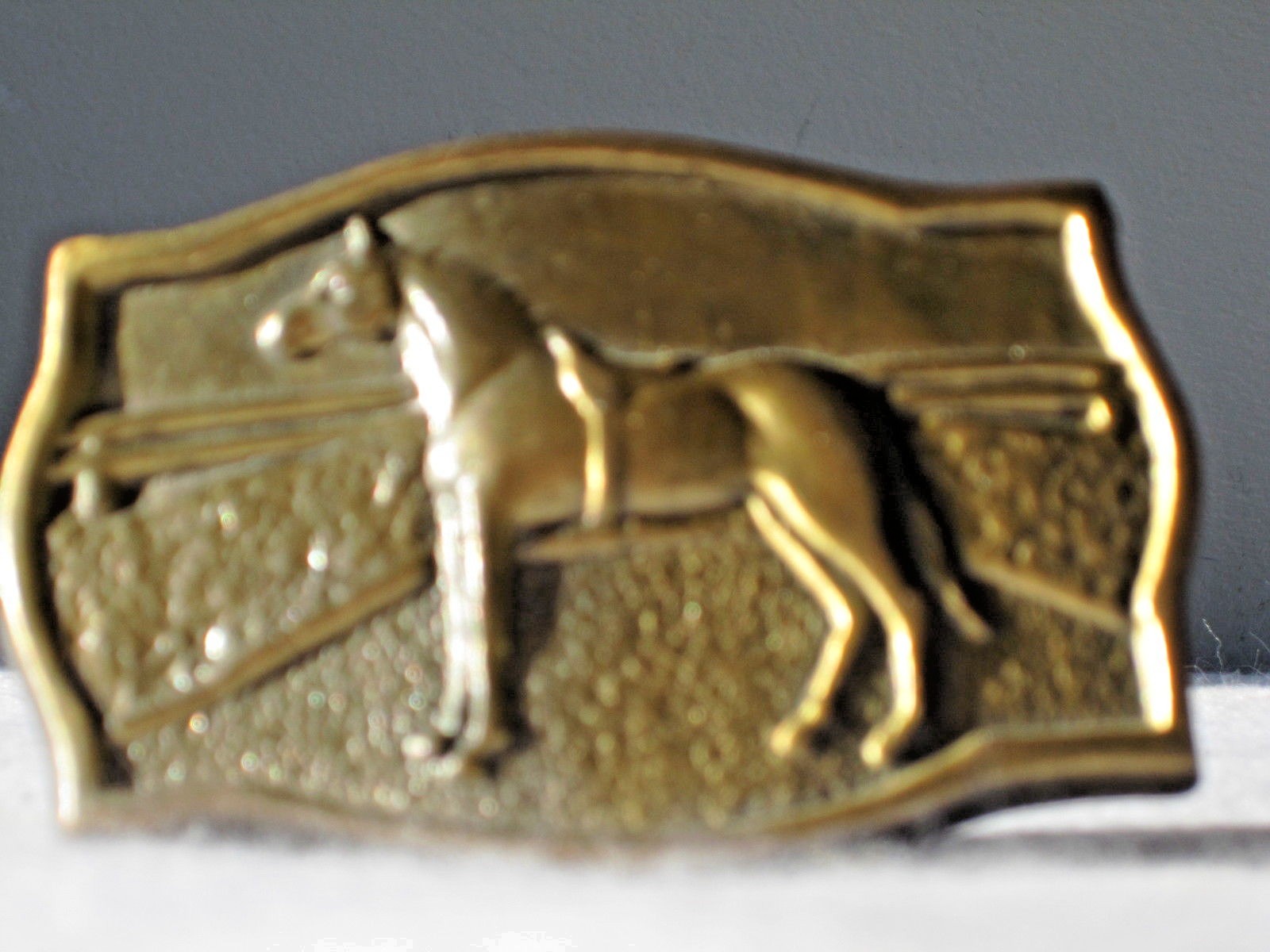 Vintage 1970s USA Horse Sport Riding Metal Belt Buckle Country Cowboy Cowgirl