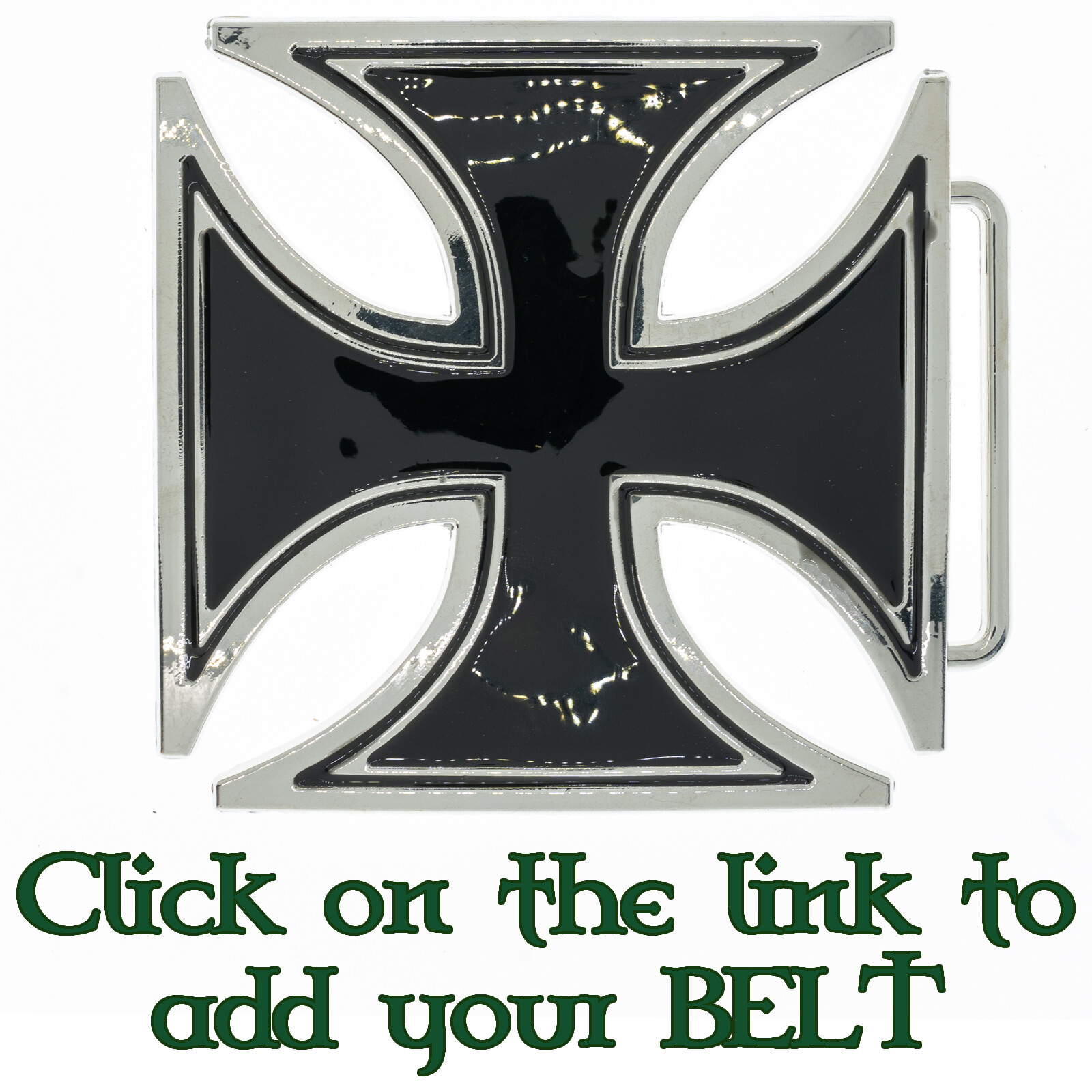 Iron Cross Belt Buckle Rocker Biker Gothic Metal Maltese