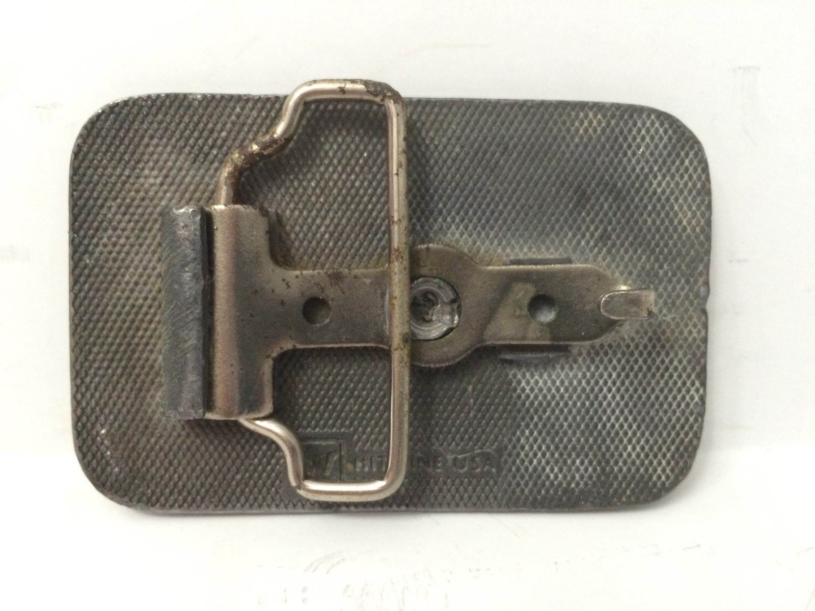 Vintage Belt Buckle Beans Pipe Testing Gas Oil Advertising Russell Kansas USA