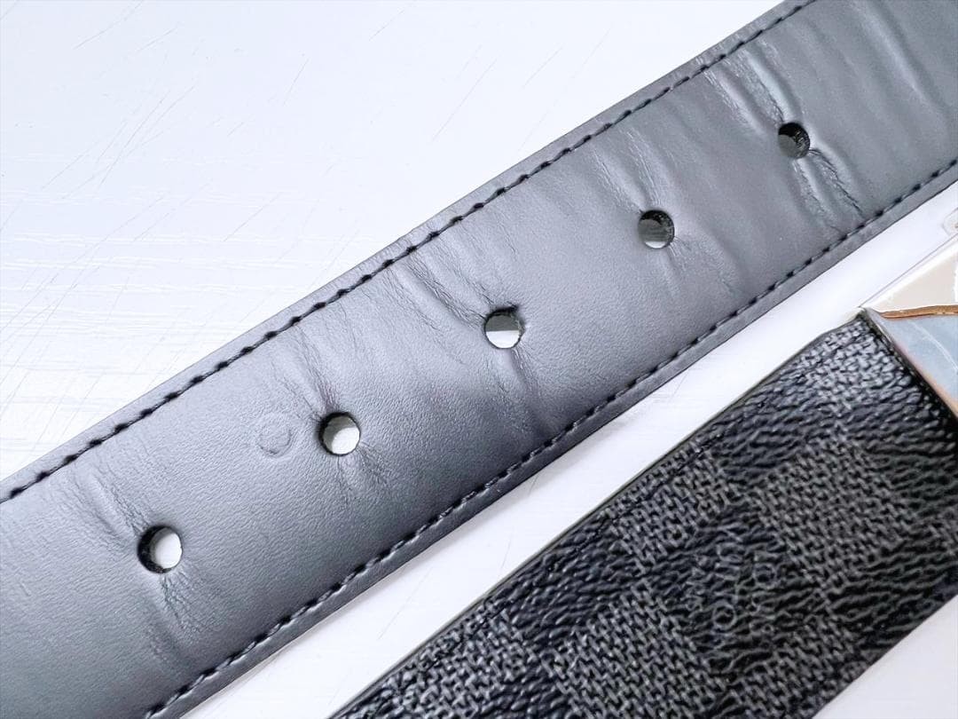 Louis Vuitton Pre-Owned Damier Graphite Slender Belt 85