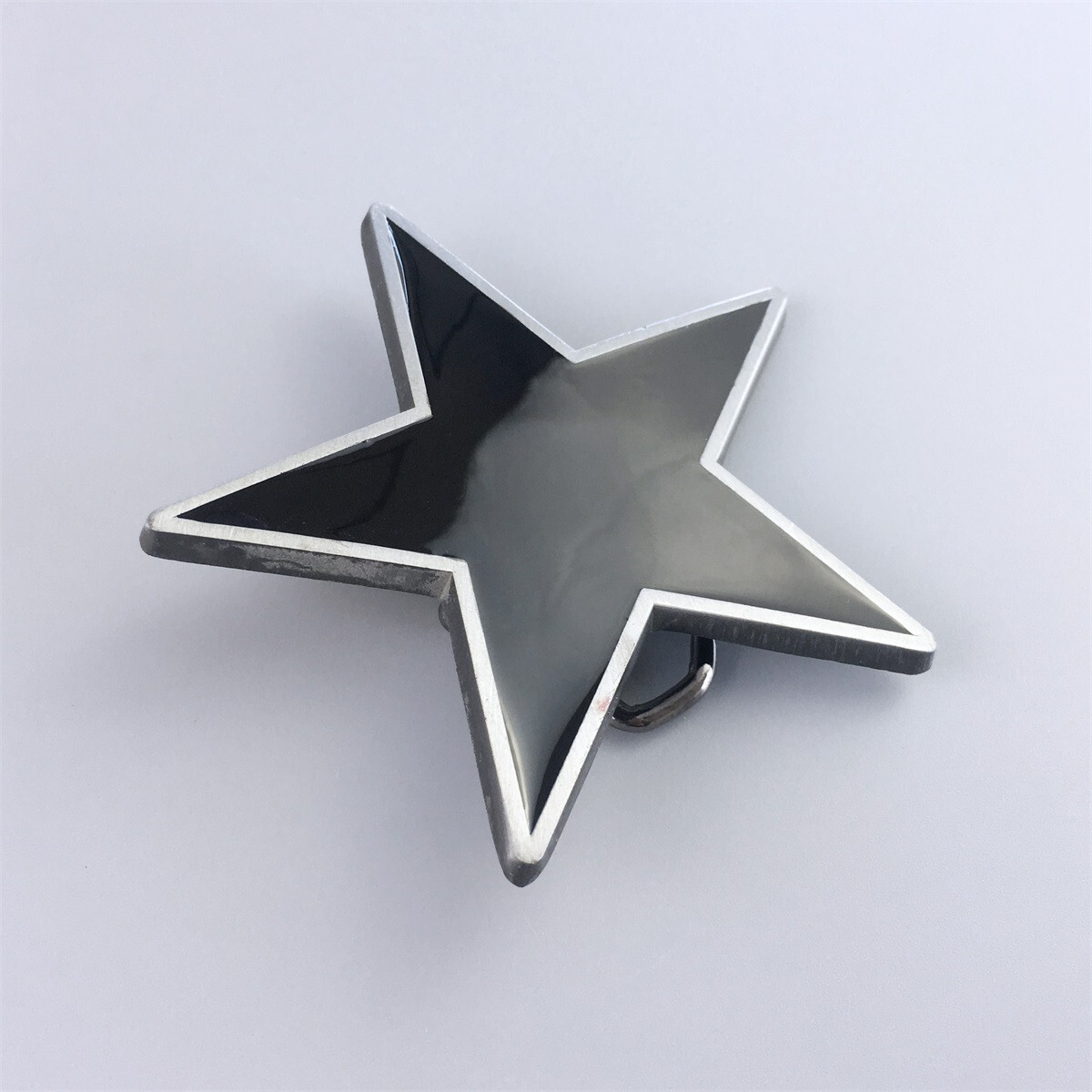 Vintage Style Black Enamel Star Belt Buckle Boucle de ceinture