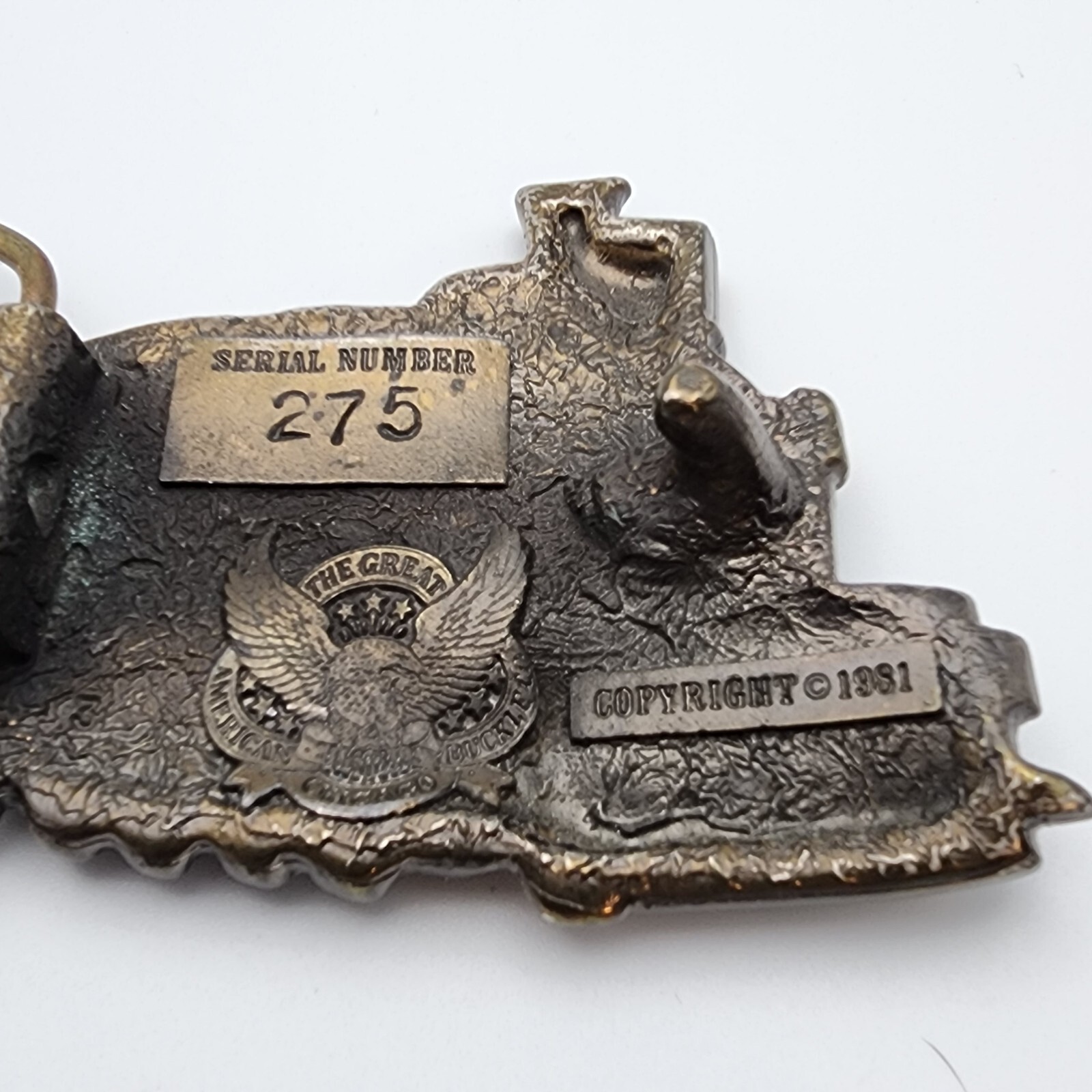 Vtg Steam Train Mens Belt Buckle 165 Great American Belt Co Chicago Brass 1980s