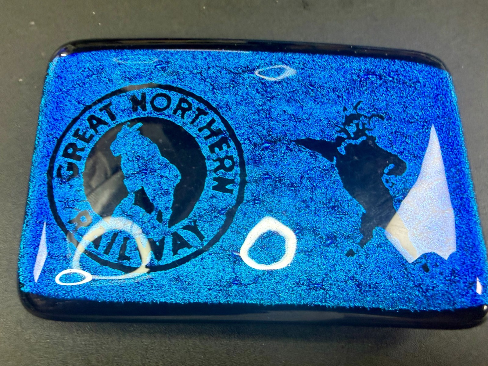 Great Northern Railway Locomotive Train Large Blue RARE Belt Buckle
