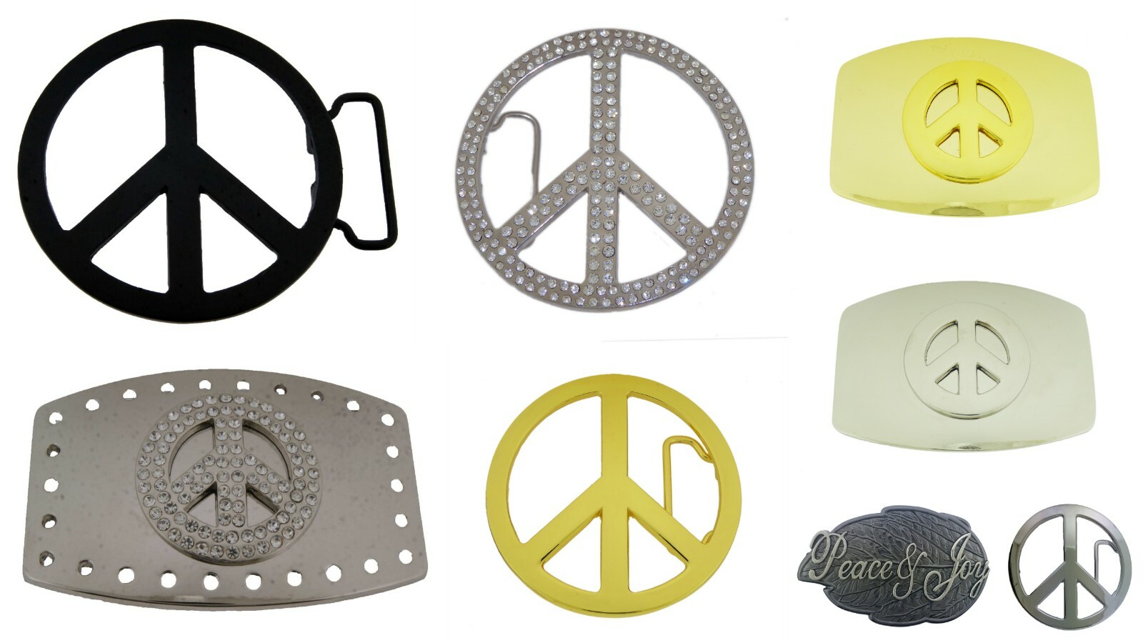 New Men Women Peace Sign Belt Buckle Symbol Dove Peace-Lover-Keeper Silver Metal