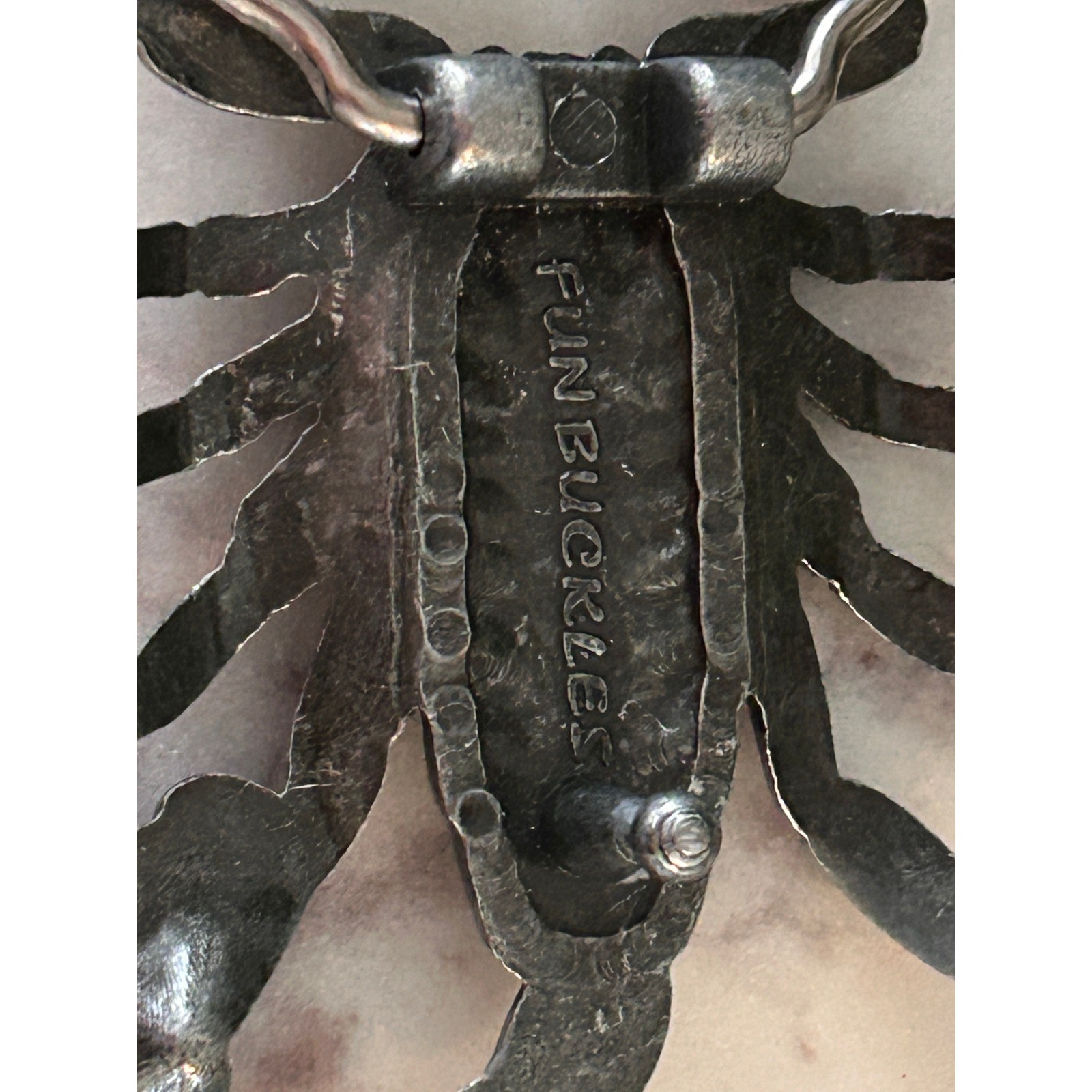 Fun Buckles Vintage Scorpion Belt Buckle Pewter Tone 3D Metal Biker Western 4in