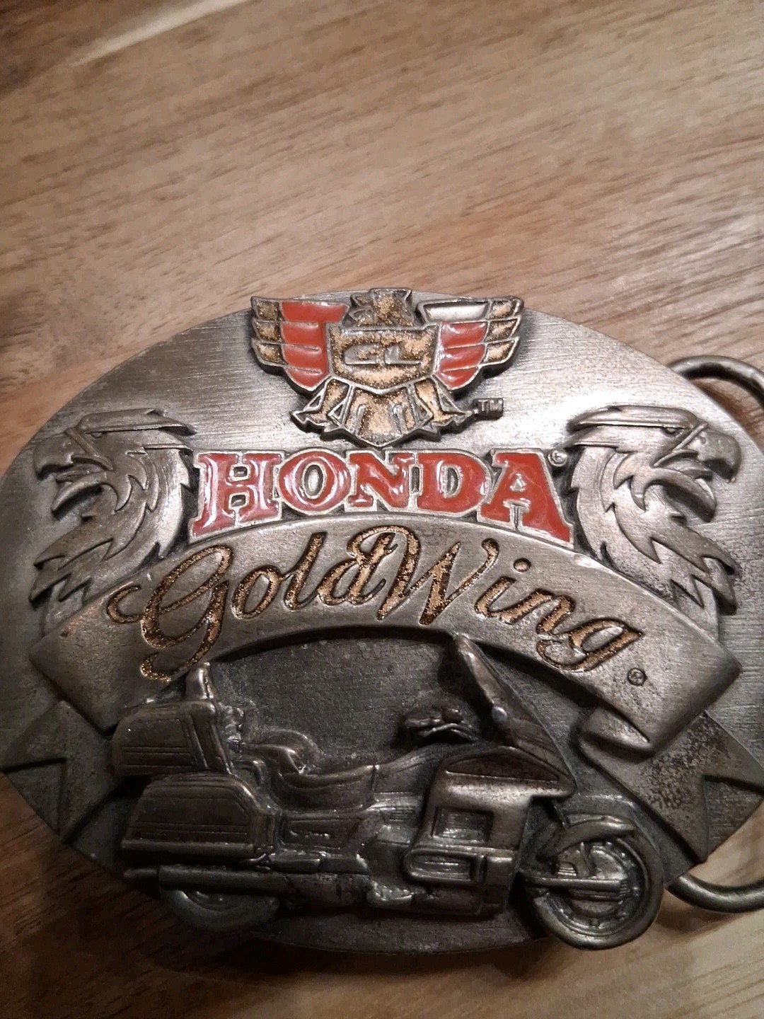 HONDA belt buckle motorcycle WESTERN cowboy. GOLD WING