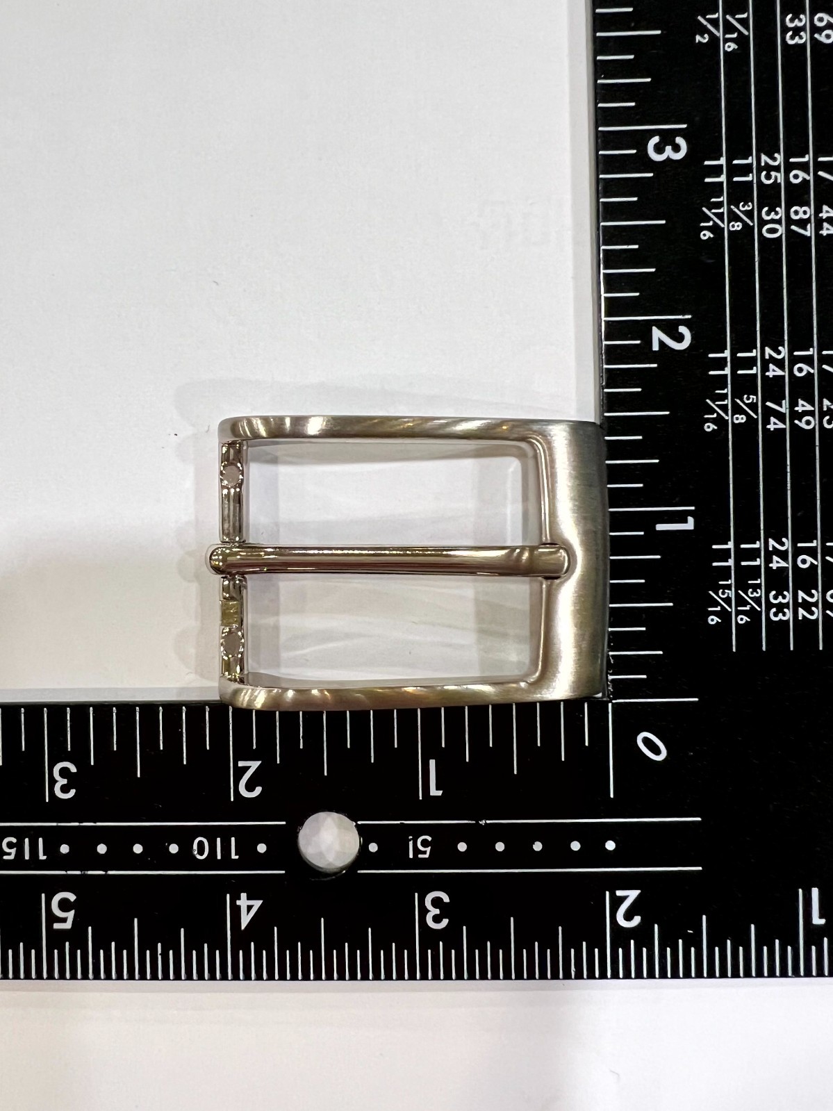 Solid Brass Satin Nickel Belt Buckle Made in Italy Fits 1.18&Prime; Belt Strap