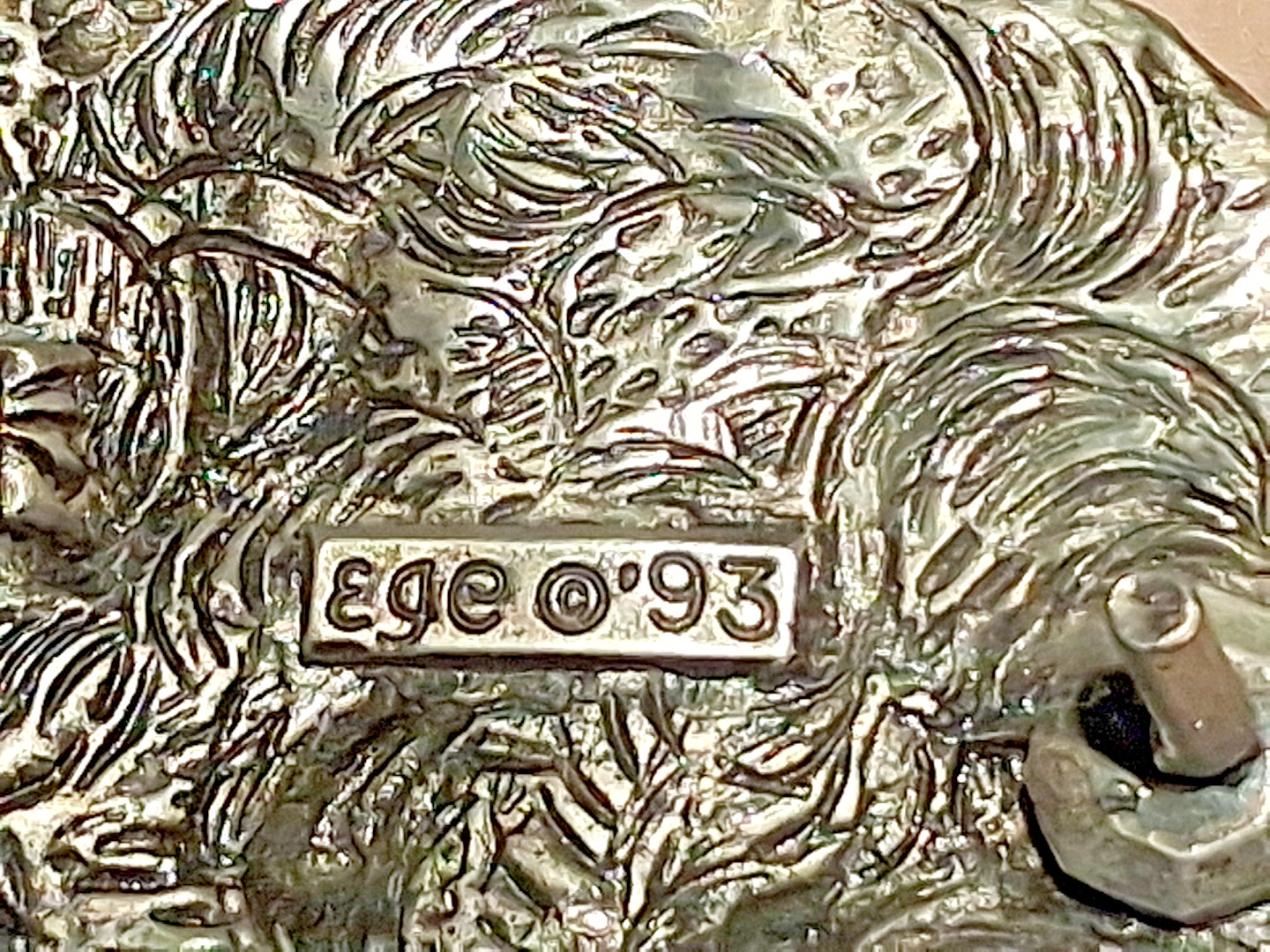 Vintage EGE Metal Western Rodeo Belt Buckle 1992 Made In USA