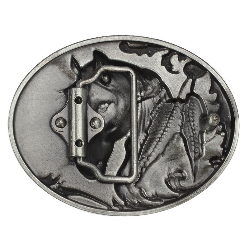 Horse Head Belt Buckle Western Cowboy Motorcycle Riding Belt Buckle