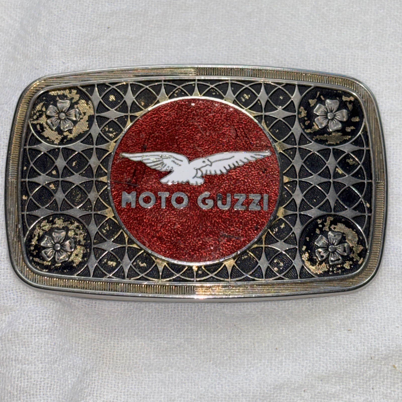 MOTO GUZZI MOTORCYCLE BELT BUCKLE-Vintage