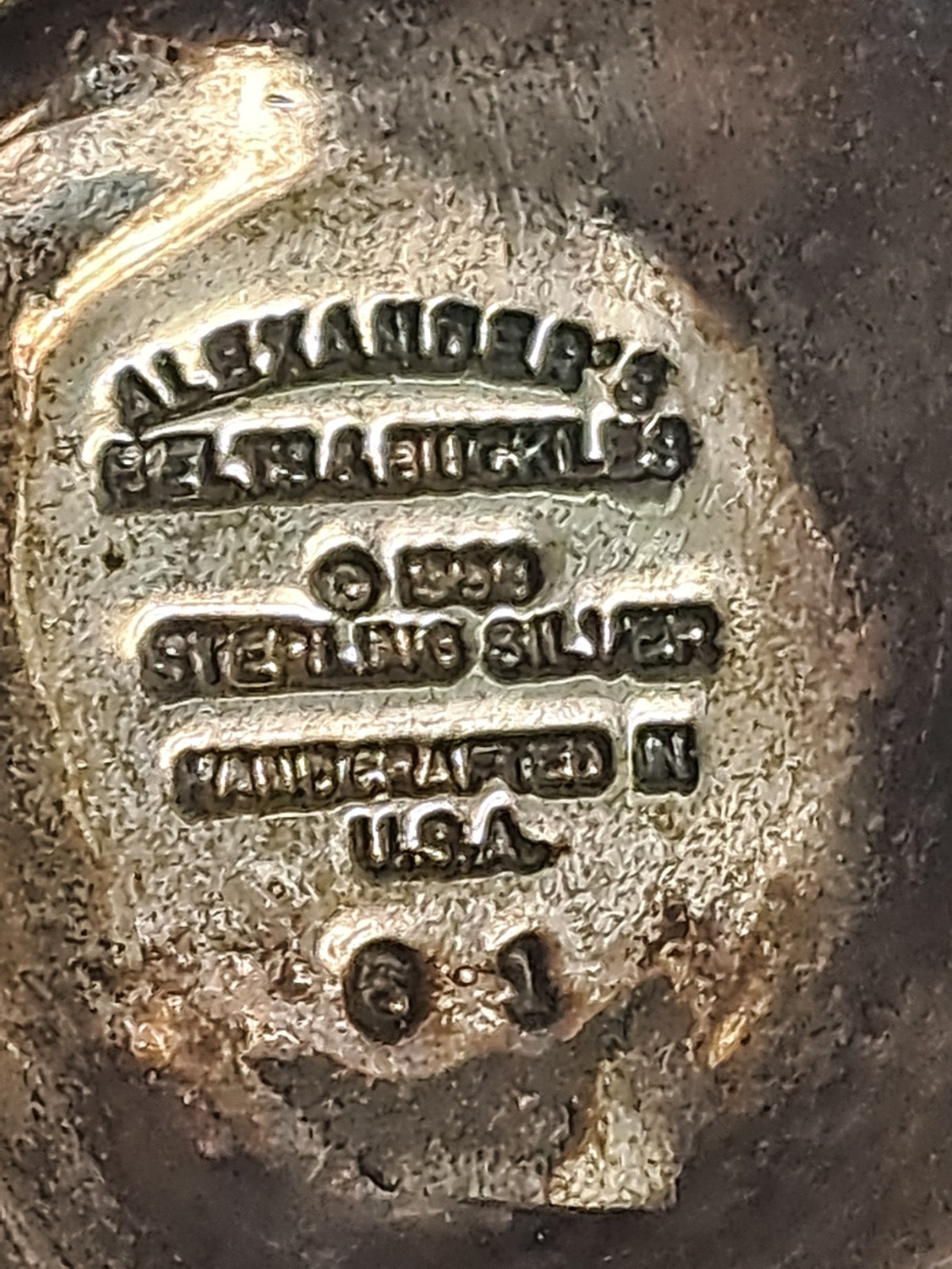 ALEXANDER&rsquo;S BELTS & BUCKLES Sterling Vintage 1990 or 1996 turtle