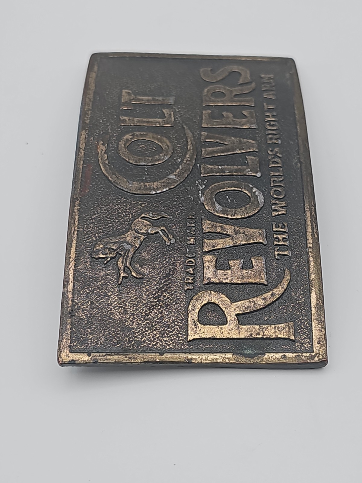 Vintage COLT REVOLVERS Belt Buckle SOLID BRASS Heavy BRONZE Western GUNS