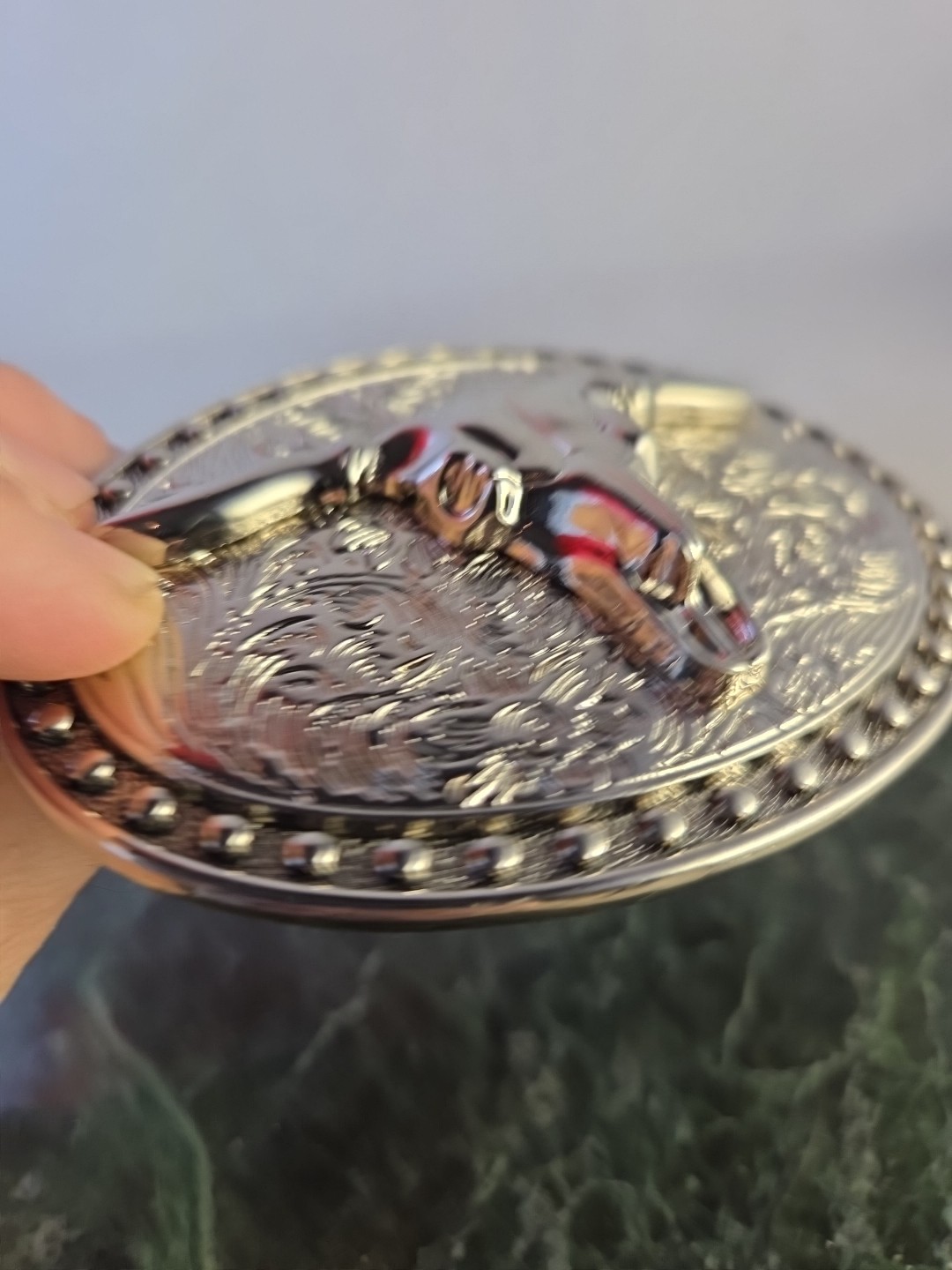 Vintage Western Longhorn Bull Cow Skull Belt Buckle – Silver Chrome Rodeo Cowboy