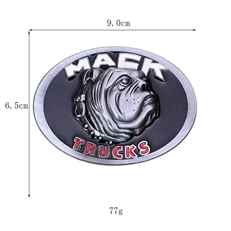 Mack Trucks Bulldog Belt Buckle 4X4 Enamel Semi Trucker Tractor Trailer Volvo