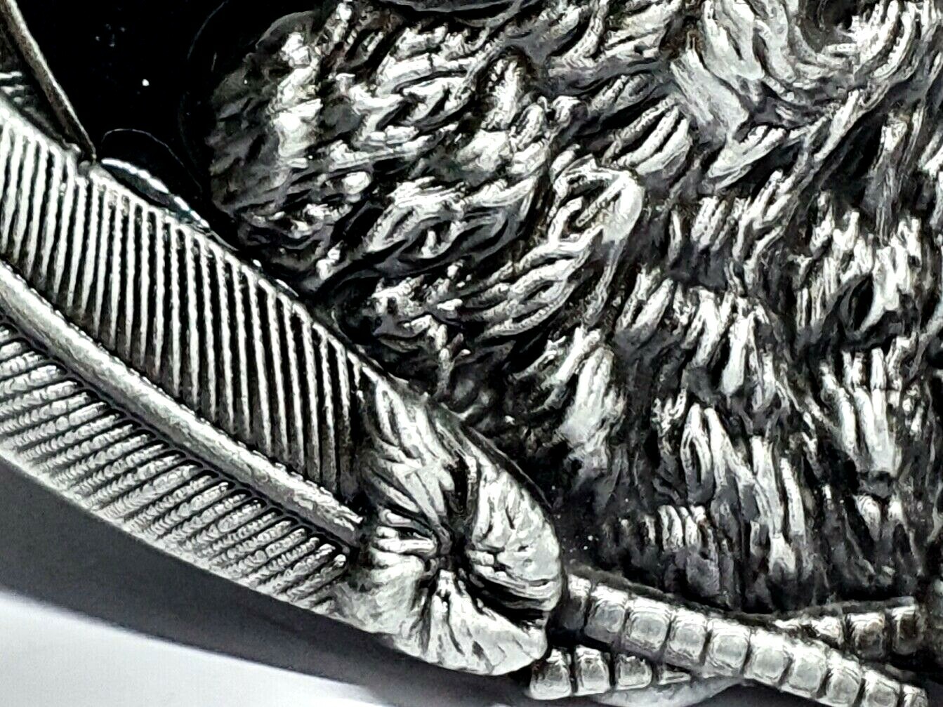 Belt Buckle Howling Wolf Moon Feathers Fenrir For 40mm Belt Pagan Norse Viking