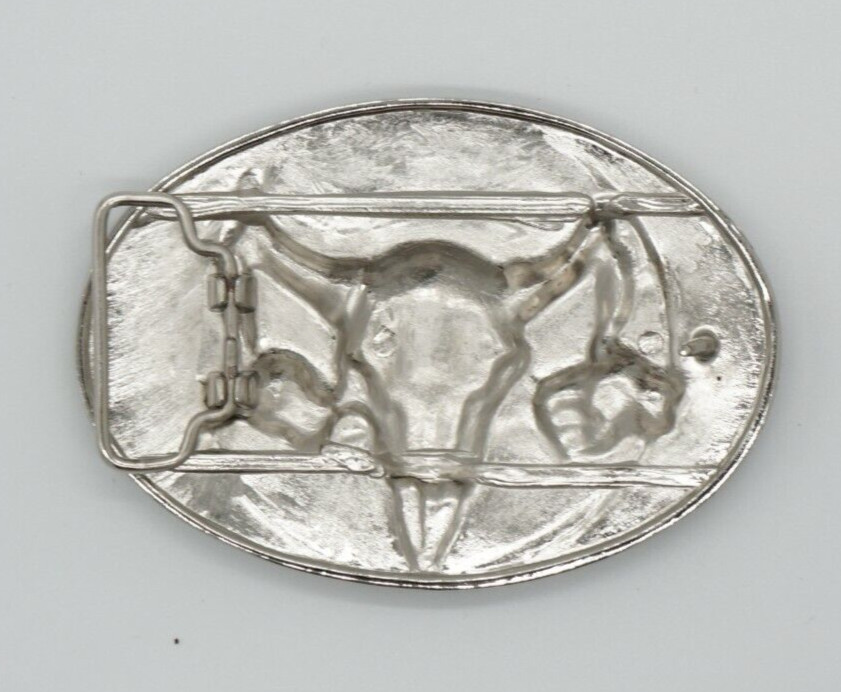 Men&rsquo;s Silver Western Raging Bull Belt Buckle | American Cowboy Vintage Buckle