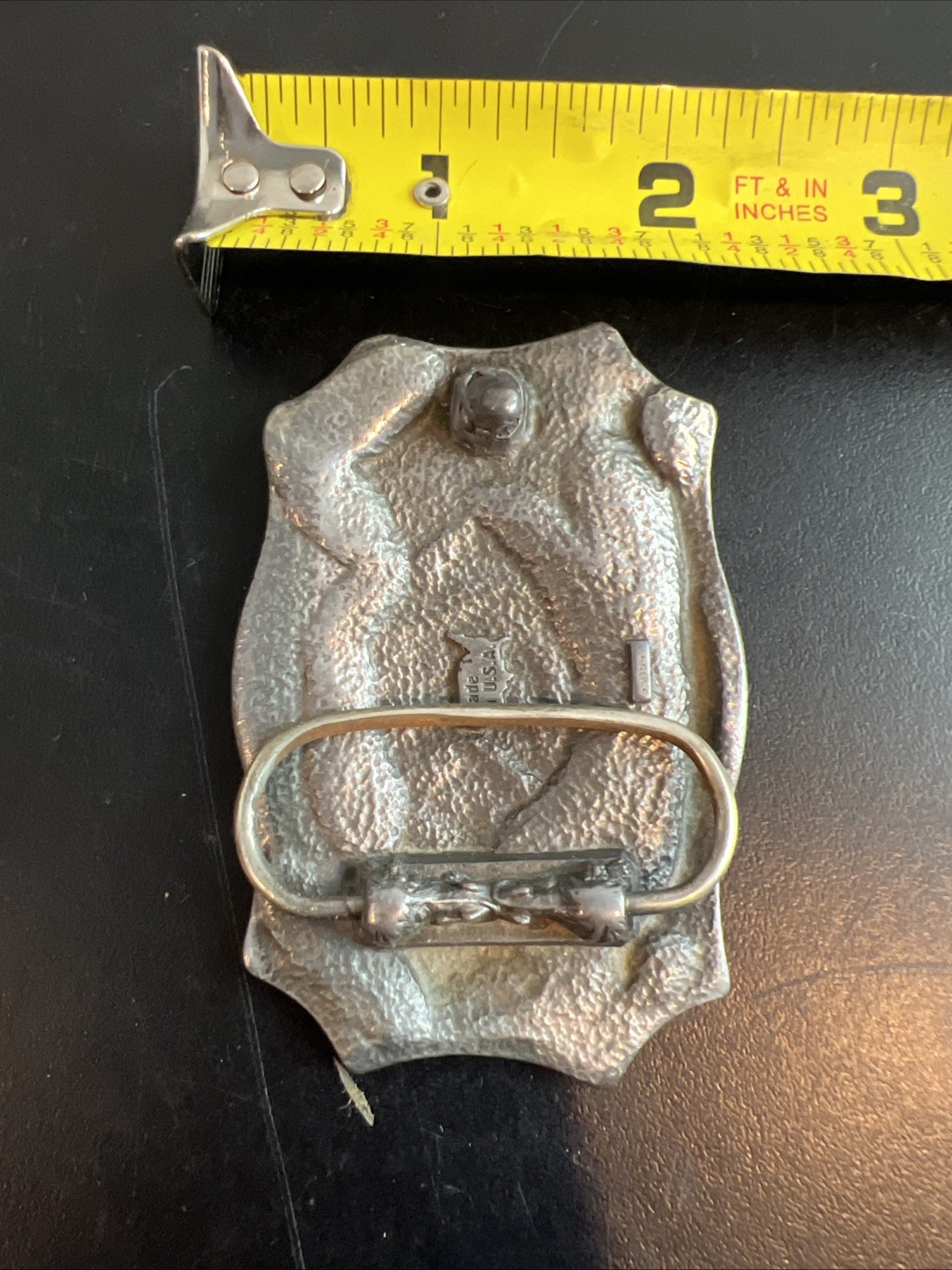 NRA Metal Belt Buckle 1871-1996 NRA 125thAnniversary American Flag
