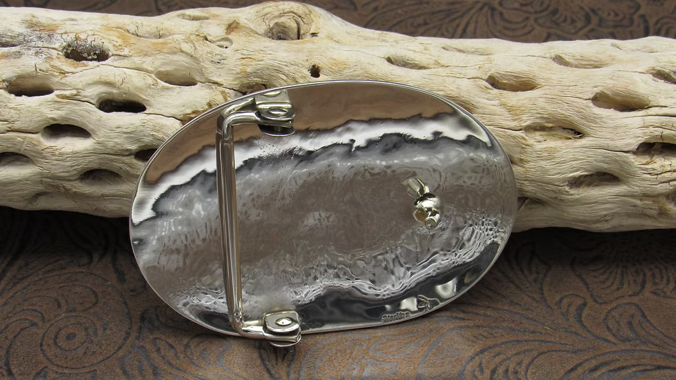 *Overlay Sterling Silver Dancer Belt Buckle