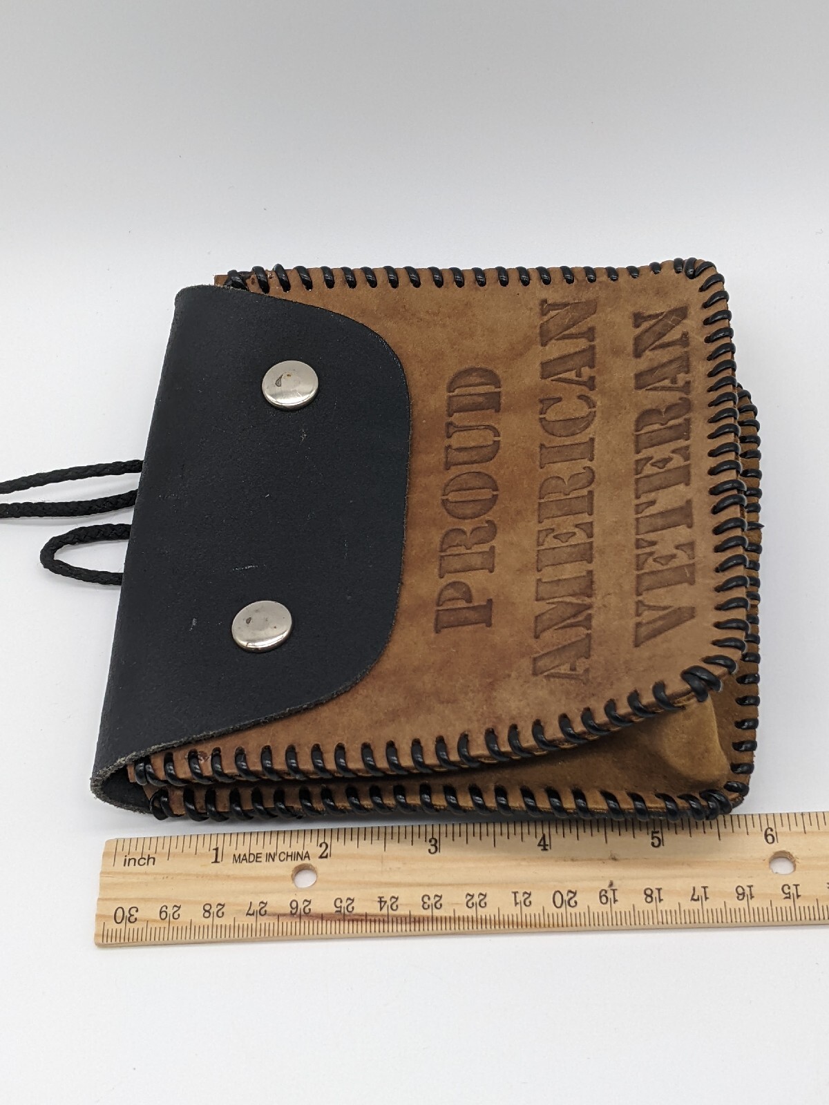 Proud American Veteran Brown/Tan Belt Bag Personal Accessory Case