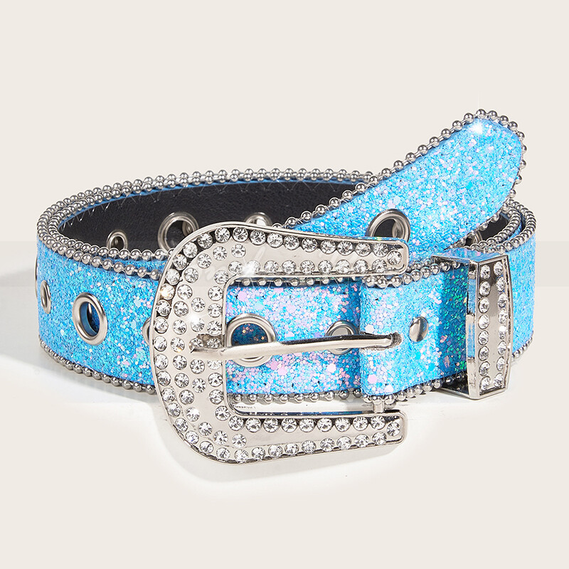 Men Women Rhinestone Belt Western Cowgirl Cowboy Crystal Diamond Studded Belts