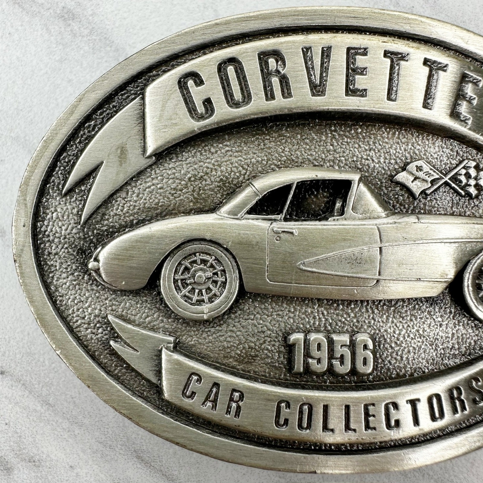 Vintage 1984 Vette Set 1956 Corvette Collectors Belt Buckle Made USA