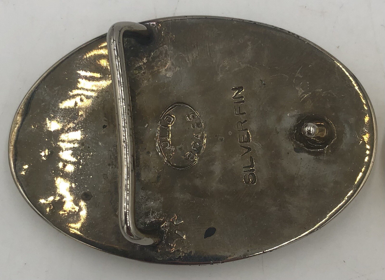 Vintage Sail Boat Belt Buckles Solid Brass Leather 24K G. Fin. & Silver Finish