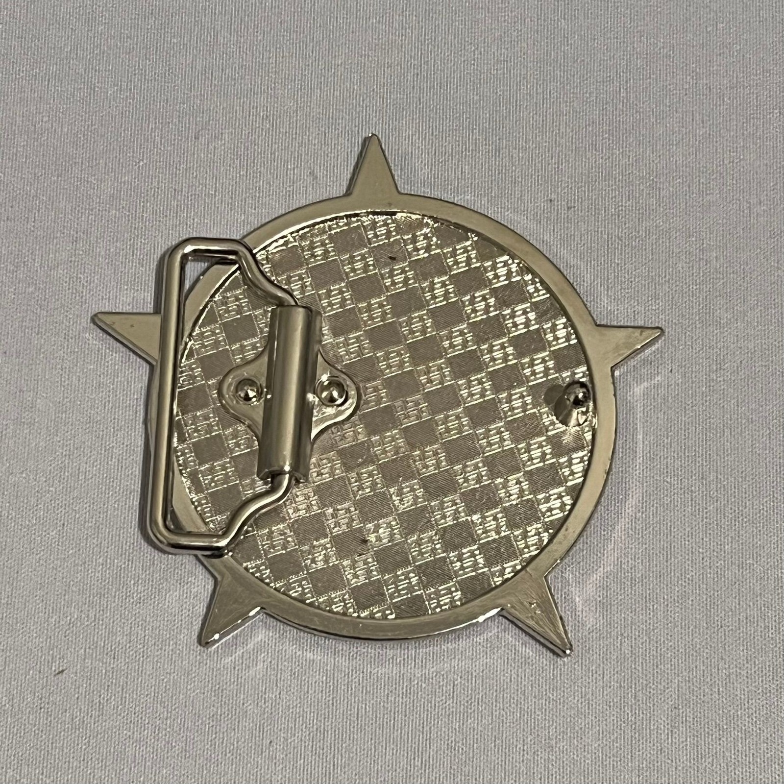 Star Belt Buckle Unbranded Silver Black Ivory Enamel Metal Western Accessory