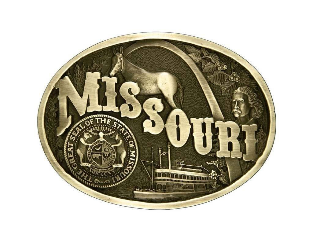 Montana Silversmiths State Heritage Antiqued Oval Brass Western Belt Buckle New