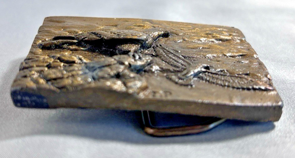 VTG Colorado Belt Buckle Brass Western Eagle Mountains Cowboy USA Spec Cast 1979