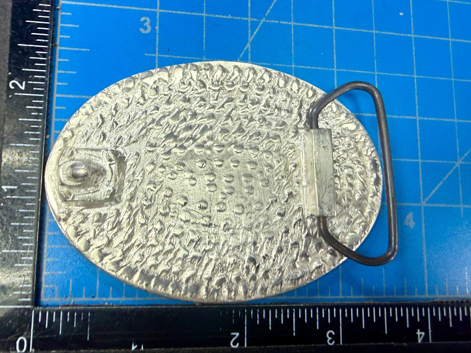 4 Ball Number Channel 4 News? Vintage Custom Enameled Belt Buckle