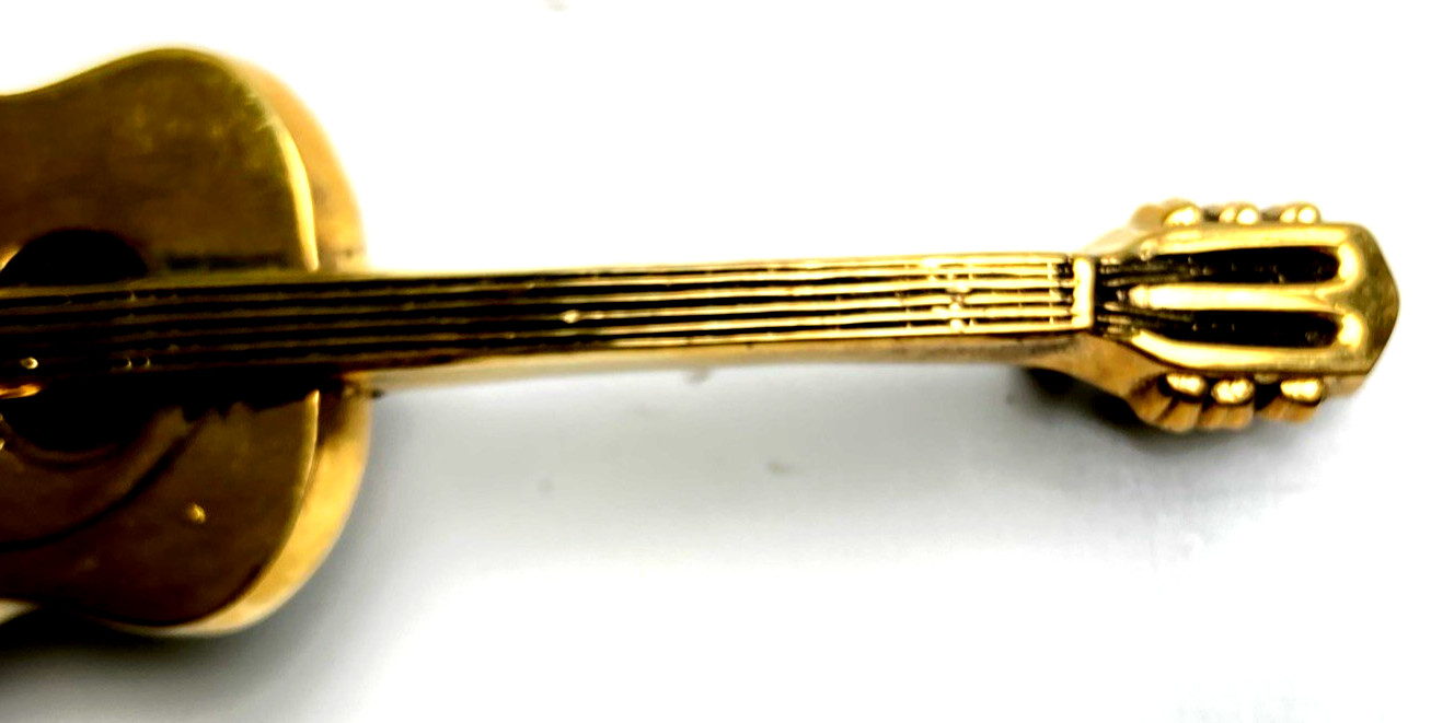 Vintage 1978, Solid Brass, Baron Belt Buckle Country Western Guitar, Free Ship