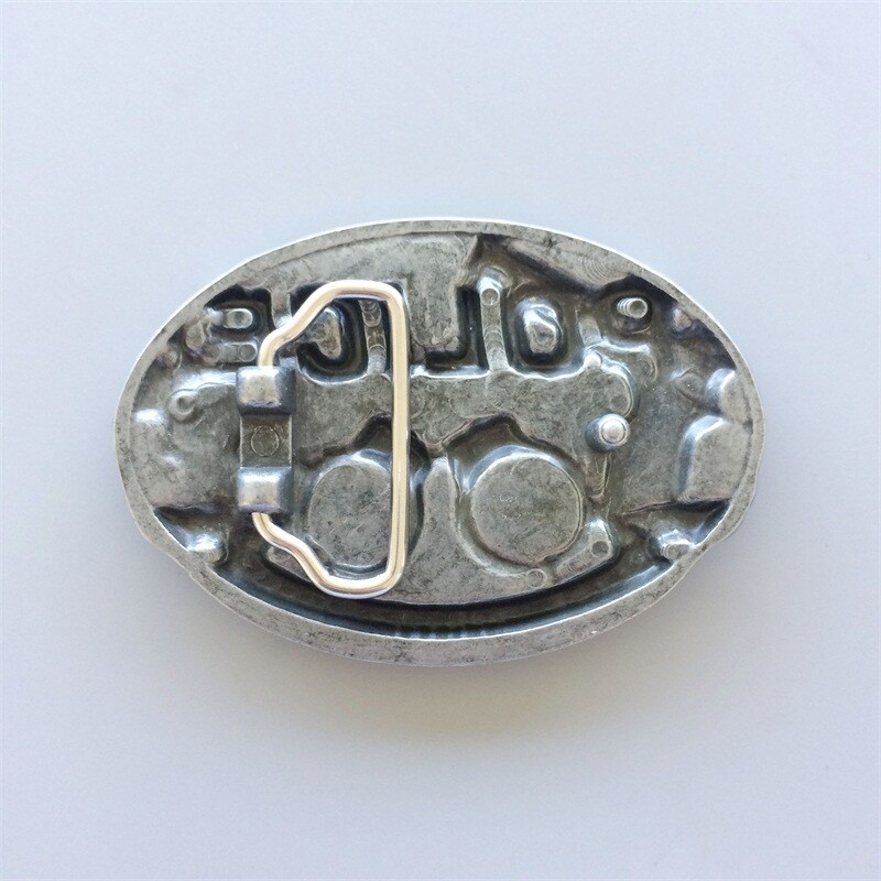 Antique Silver Hero Law Enforcement Belt Buckle