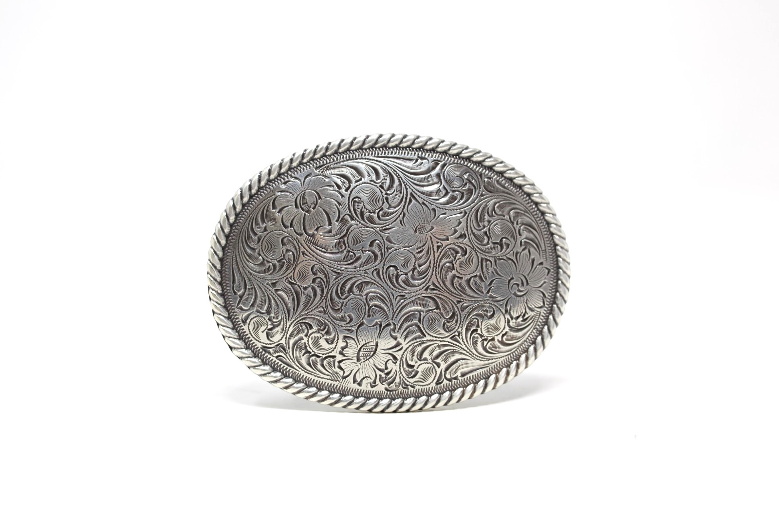 Rope Edge Western Floral Belt Buckle, (1.5 ») Removable Western Buckle