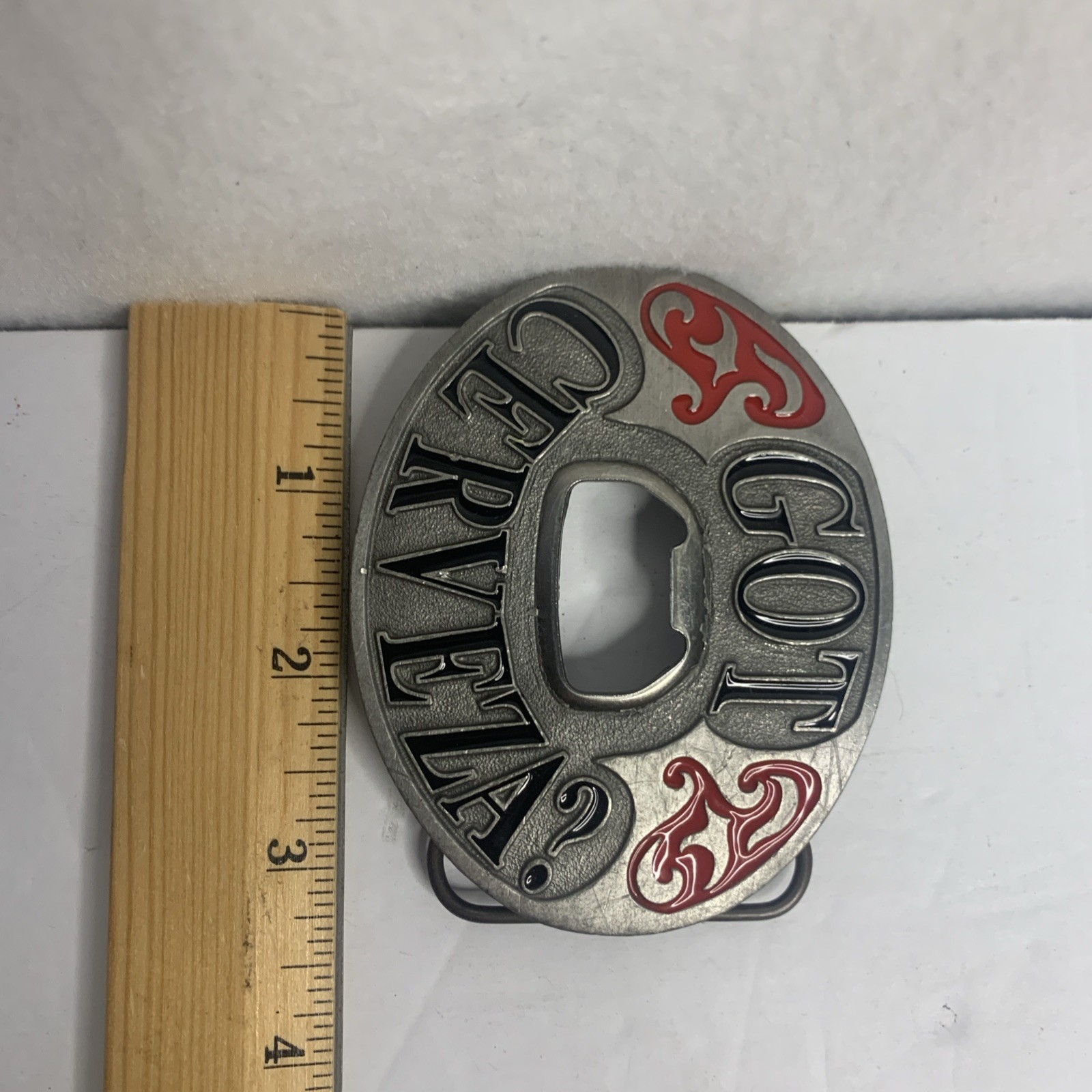 Got Verbena? Beer Bottle Opener Oval Western Metal Novelty Belt Buckle 2004 USA