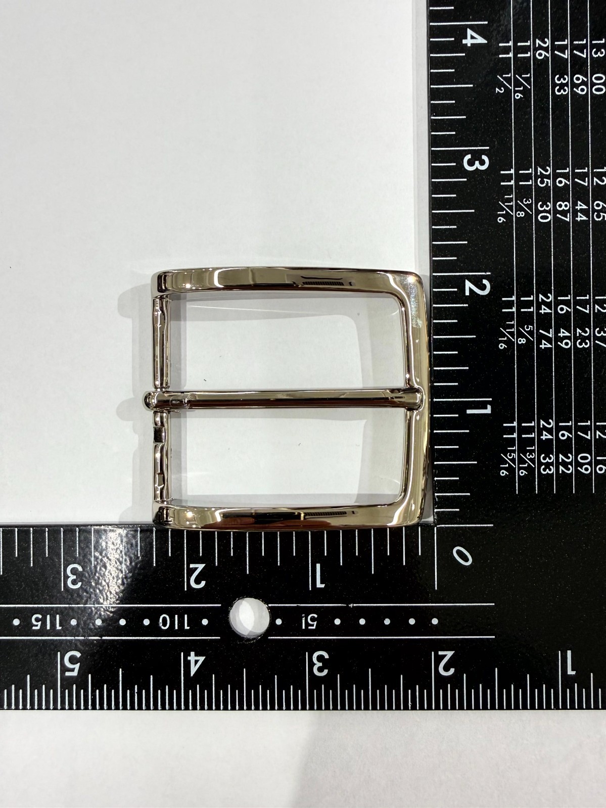 Solid Brass Polished Nickel Belt Buckle Made in Italy Fits 1.57&Prime; Belt Strap