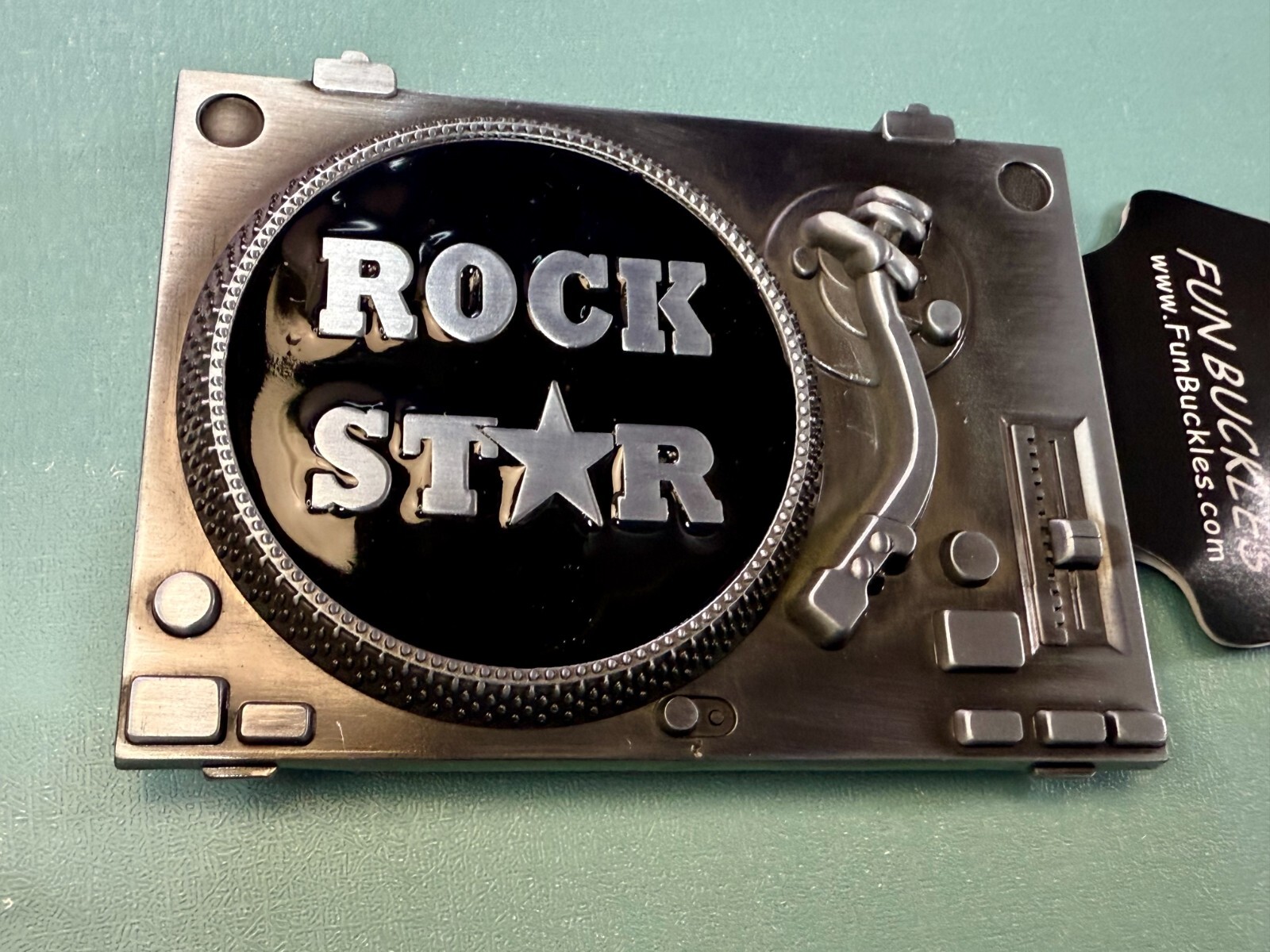 DJ ROCK STAR Turntable Music Record Player Musicians Music Lovers Belt Buckle