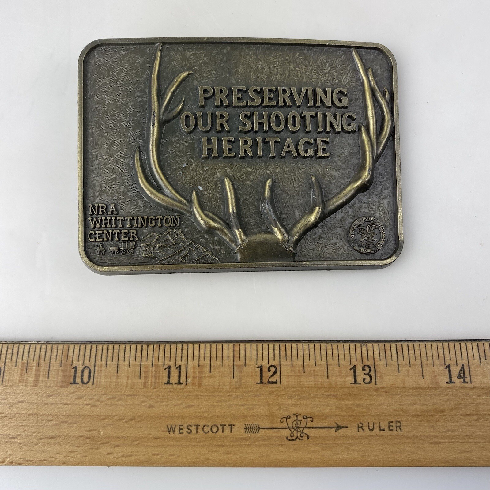 NEW NRA WHITTINGTON CENTER BELT BUCKLE Shooting Heritage Raton NM Hunting Deer