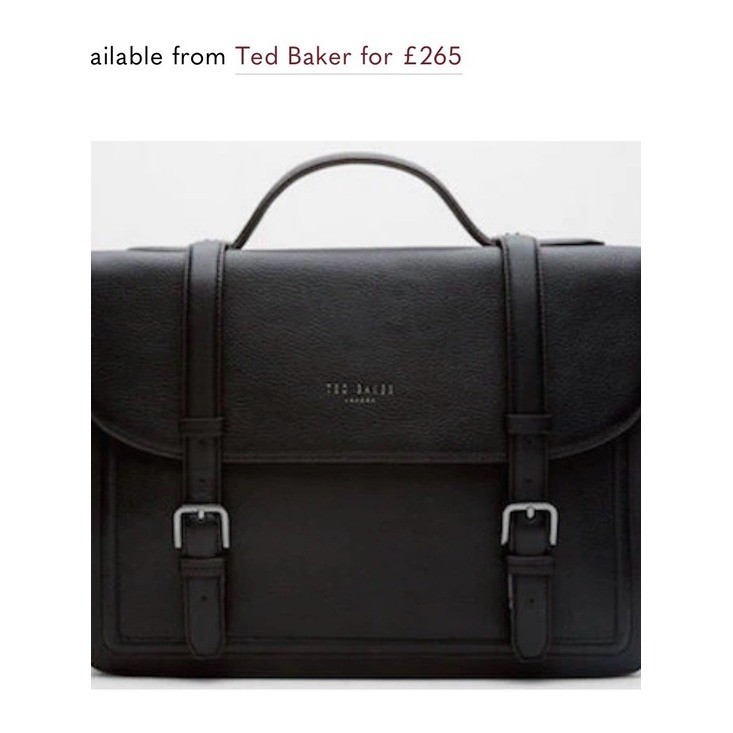 Ted Baker Black Leather Buckle Briefcase