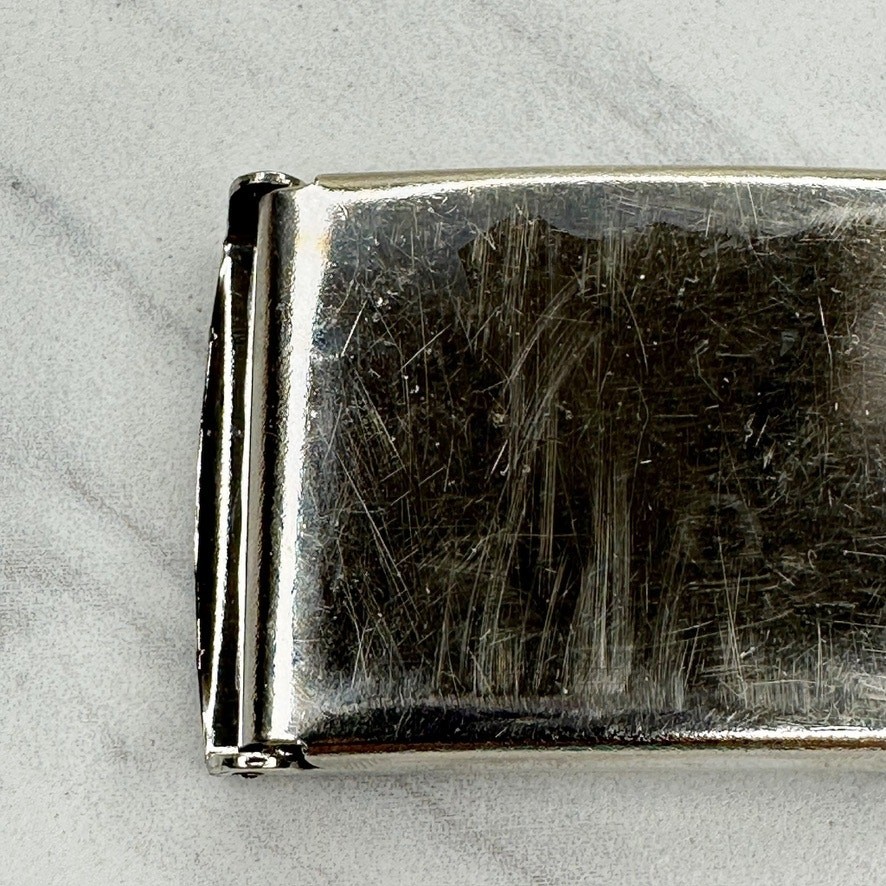 Silver Tone Web Clamp Military Style Slide Belt Buckle Simple Basic Unisex