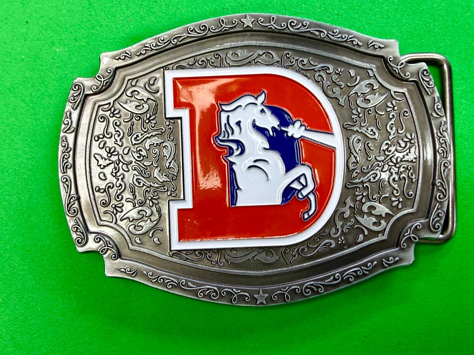 Denver Broncos Retro D Logo NFL Licensed Football League Sports Fan Belt Buckle