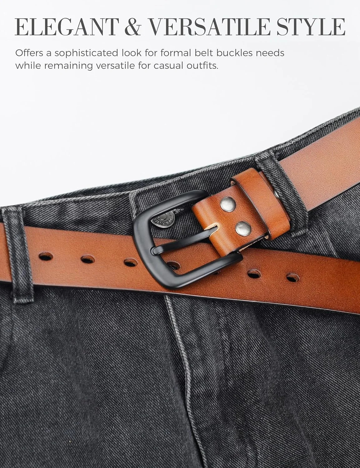 1.5 inch Belt Buckle-Single Prong Square Replacement Buckle for Formal & Casual