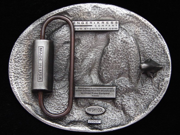 PF19161 *NOS* 2002 **REMINGTON COUNTRY** COMPANY FISHING & HUNTING PEWTER BUCKLE