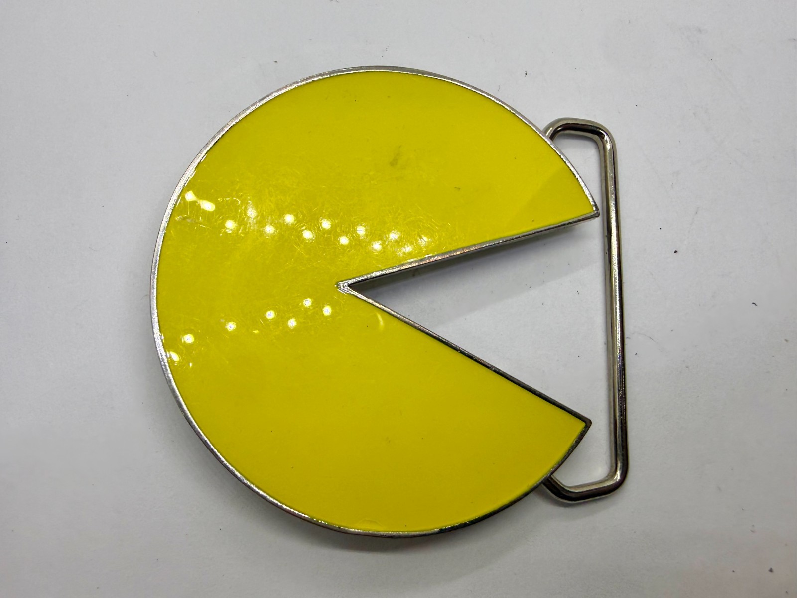 Pacman Maze Arcade Video Game Yellow Enameled 2010 by Namco Bandai Belt Buckle