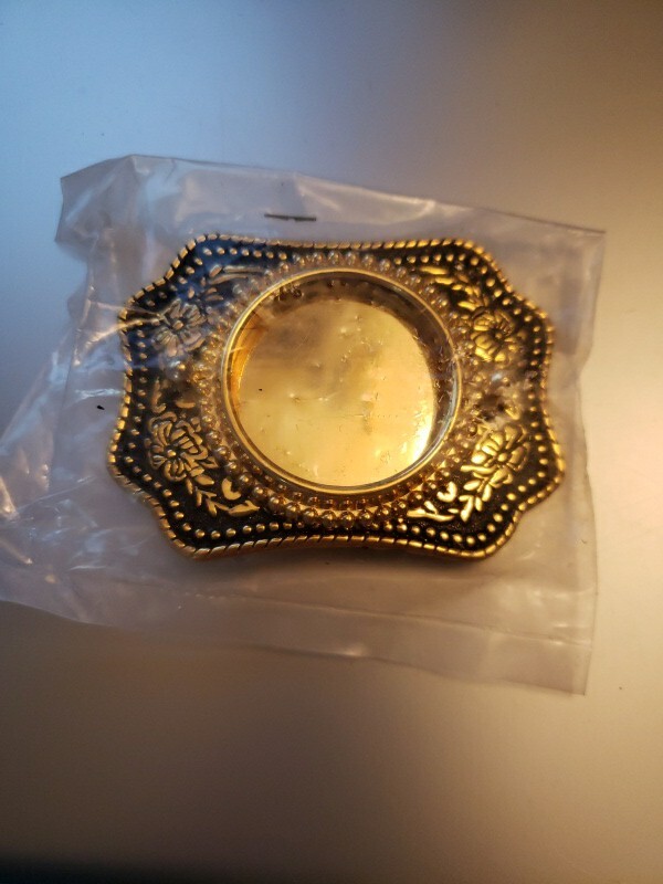 New Black & Gold Western Style Belt Buckle For Silver Dollar Or 39mm Stone NOS