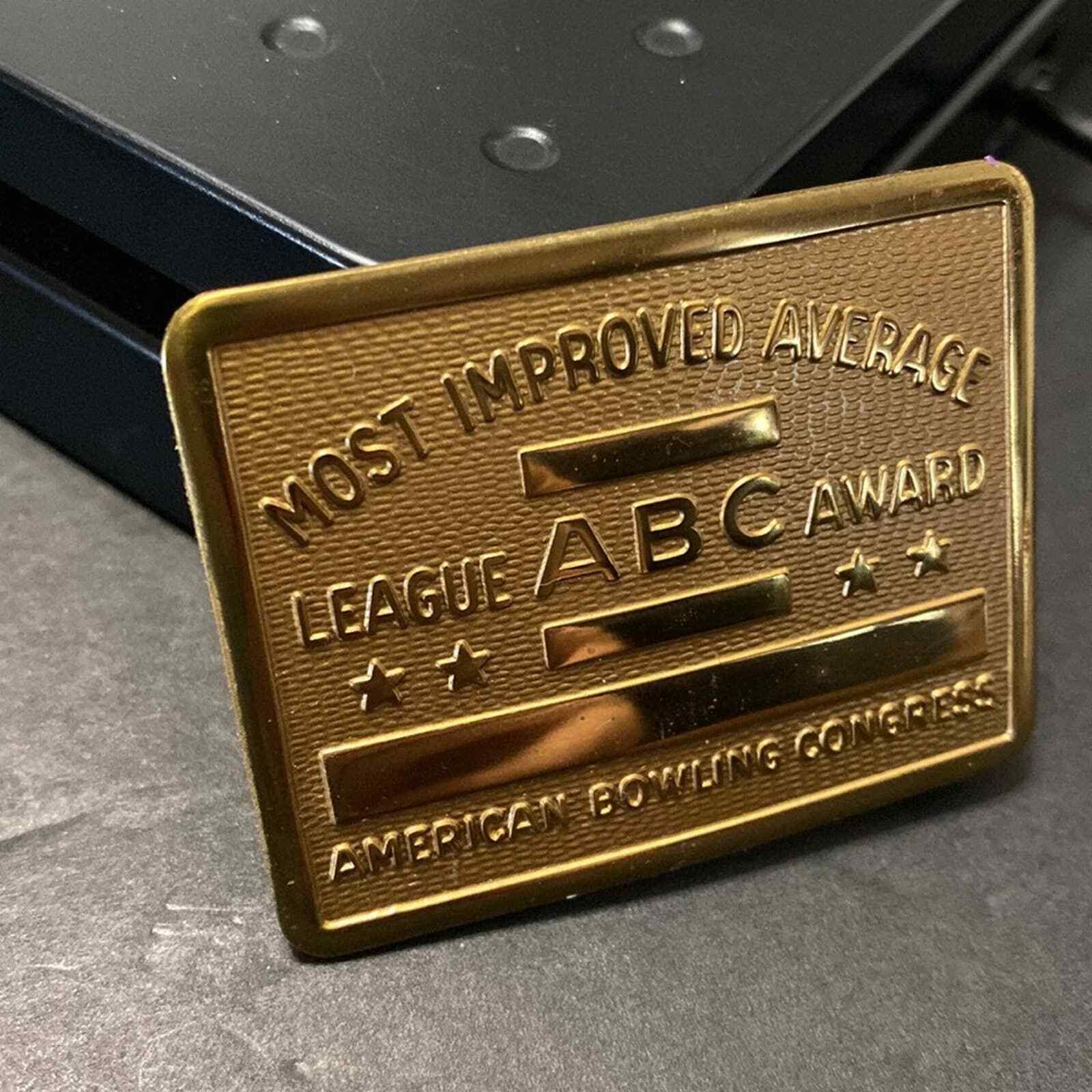 NEW Vintage ABC Most Improved Average American Bowling Congress Belt Buckle