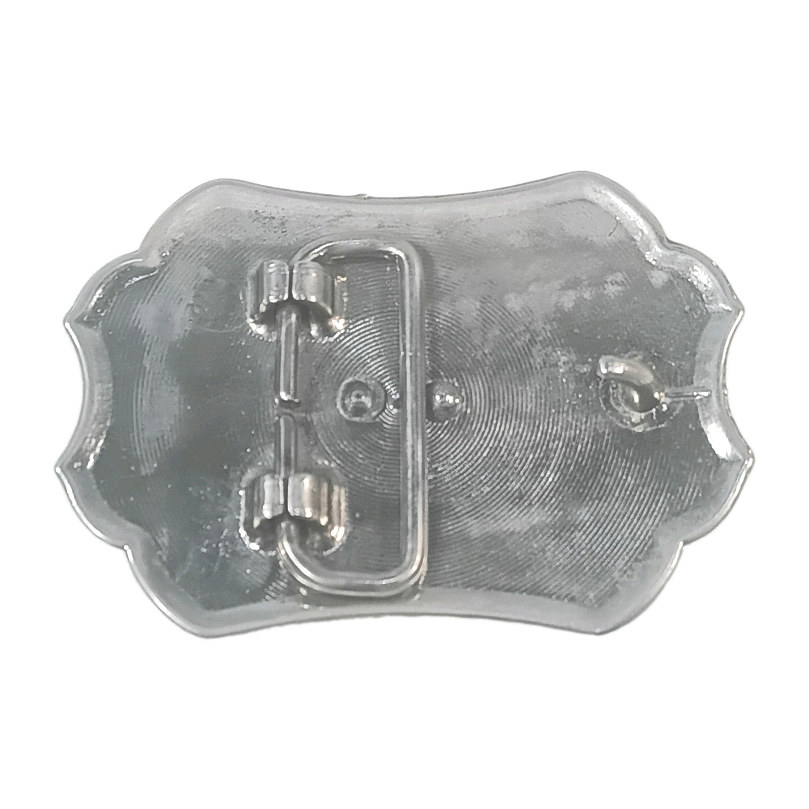 Vintage Western Silver Tone Belt Buckle Engraved Cowboy Saddle Motif 1-1/2&Prime; Belt