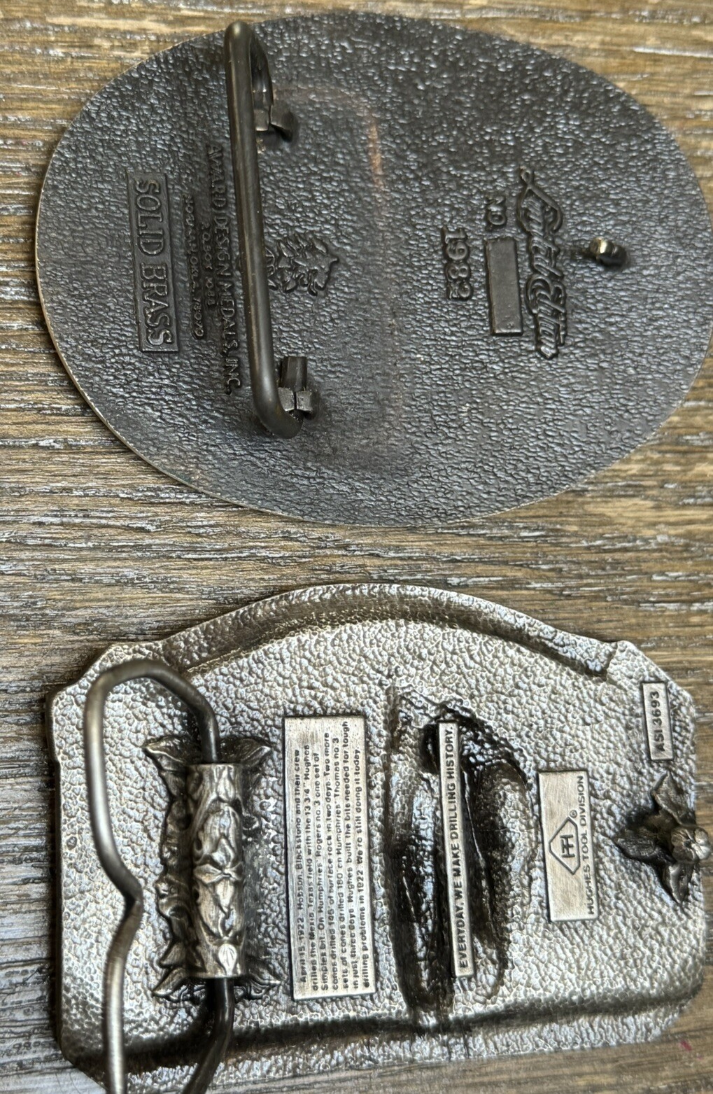 Hughes And Totco Vintage Oil Field Drilling Belt Buckles *MINT CONDITION*